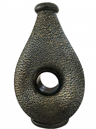 Vaso in vetro di Murano Barbarico Aureo di Ercole Barovier, anni '50