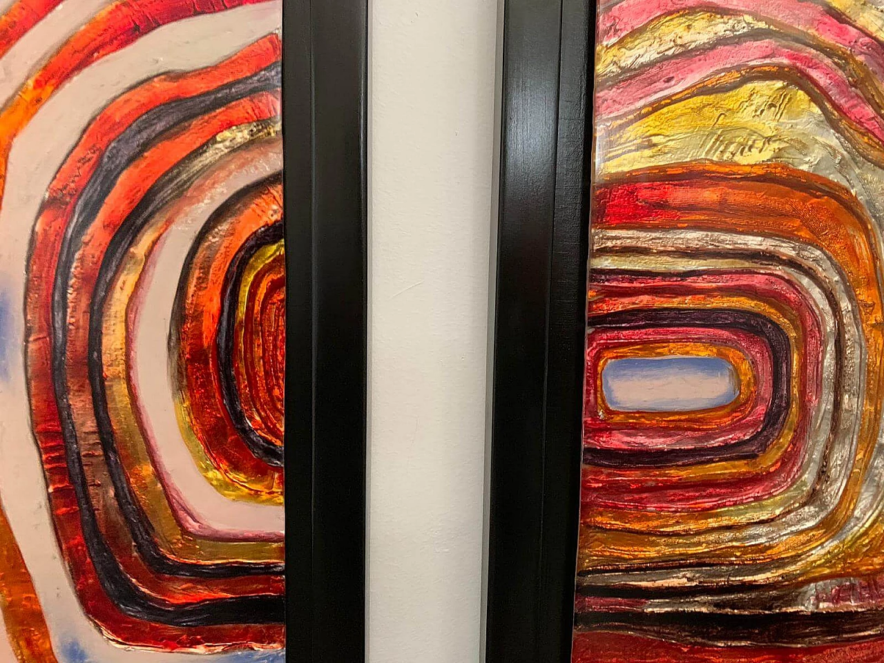Pair of vintage multicolored resin panels, 70's 1094962
