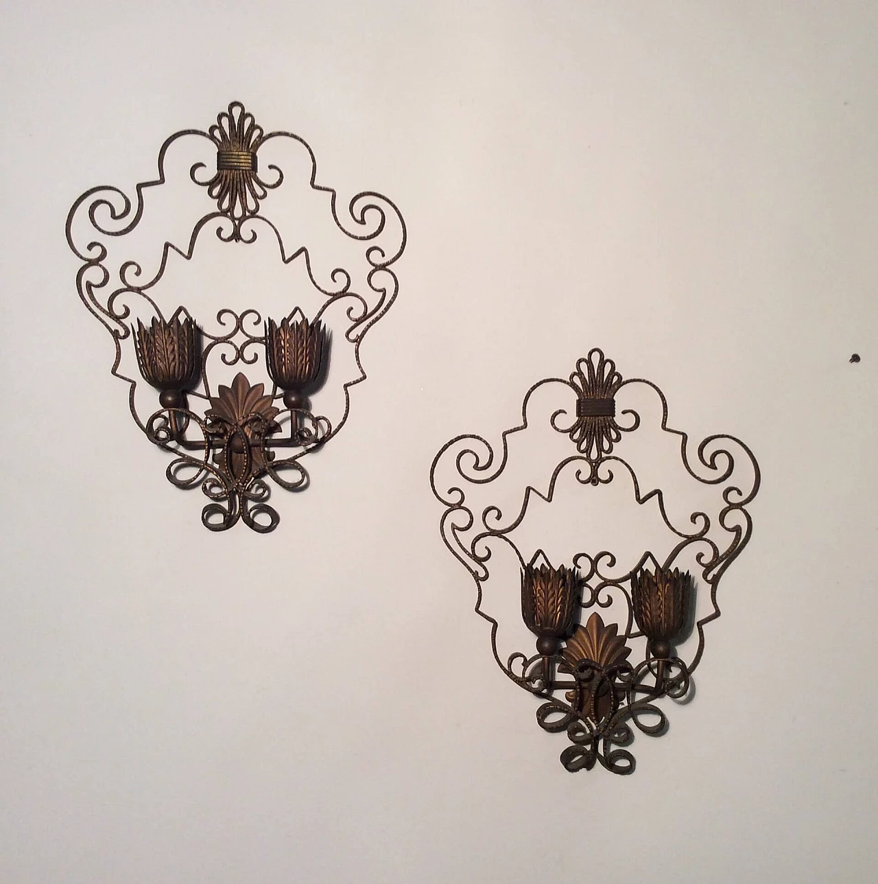 Pair of iron apliques, 1940s 1095053