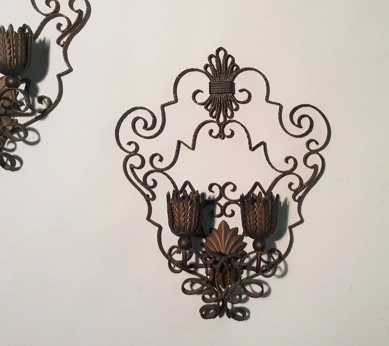 Pair of iron apliques, 1940s 1095054