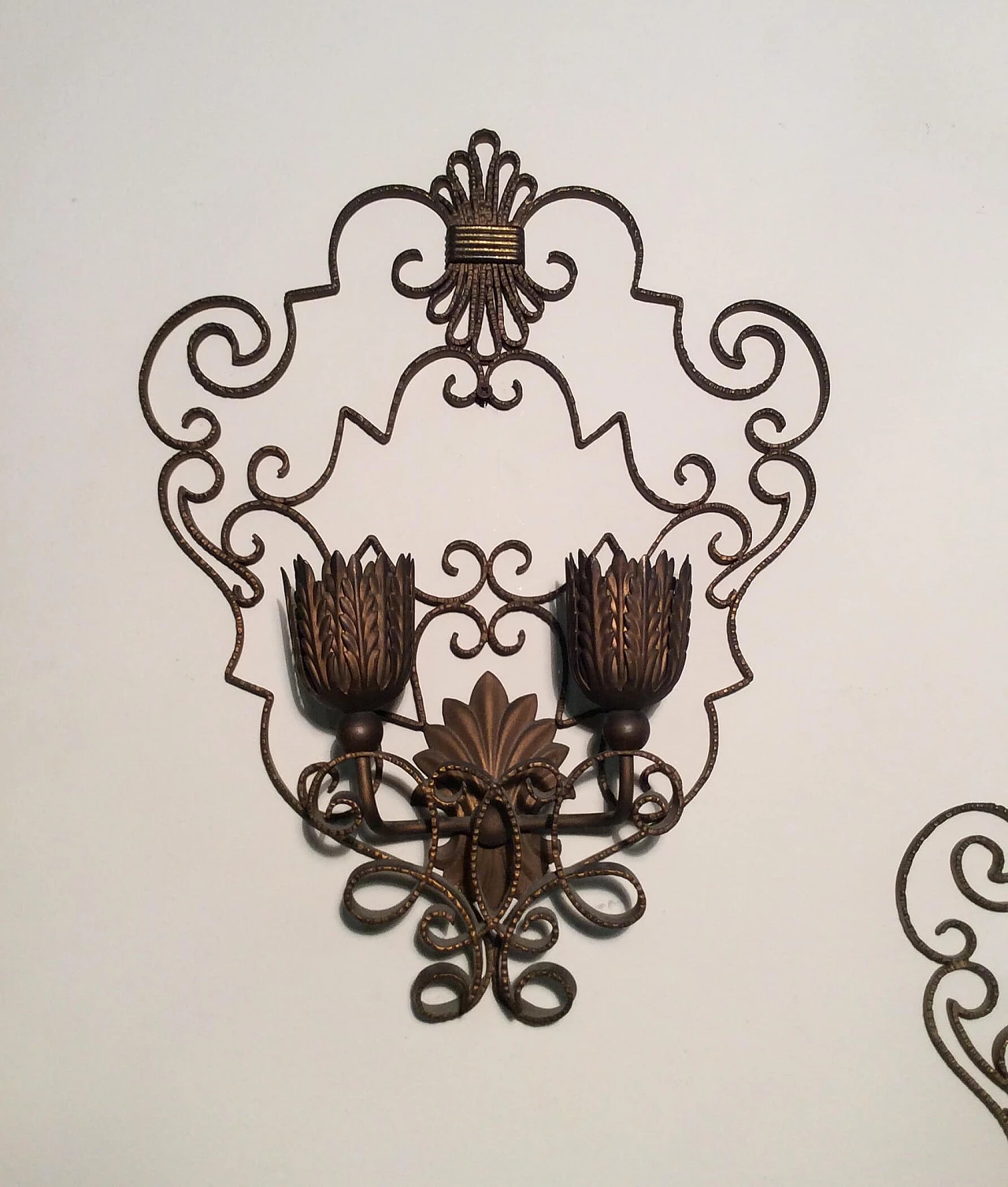 Pair of iron apliques, 1940s 1095056