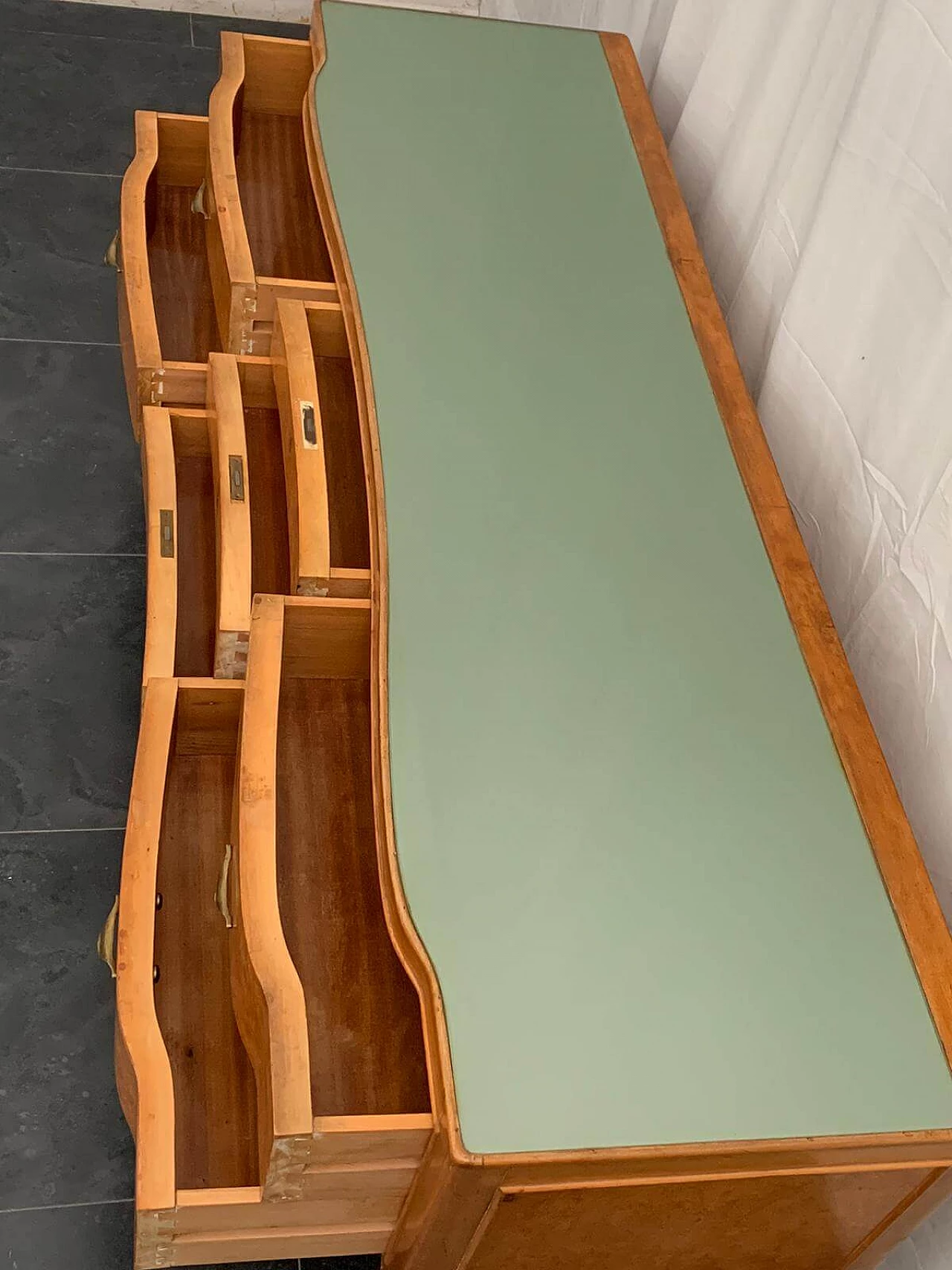 Cassettiera e coppia di comodini di Saffa Milano, anni '50 1095183