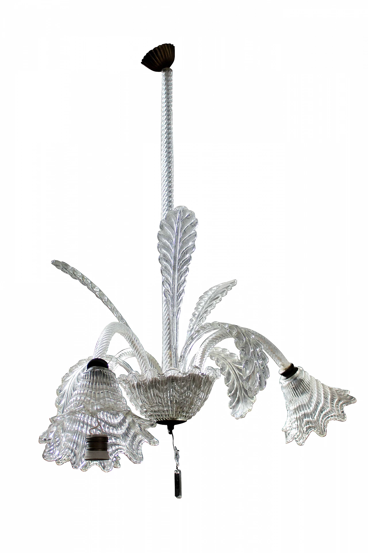 Murano glass chandelier with 3 lights, 50's 1095294