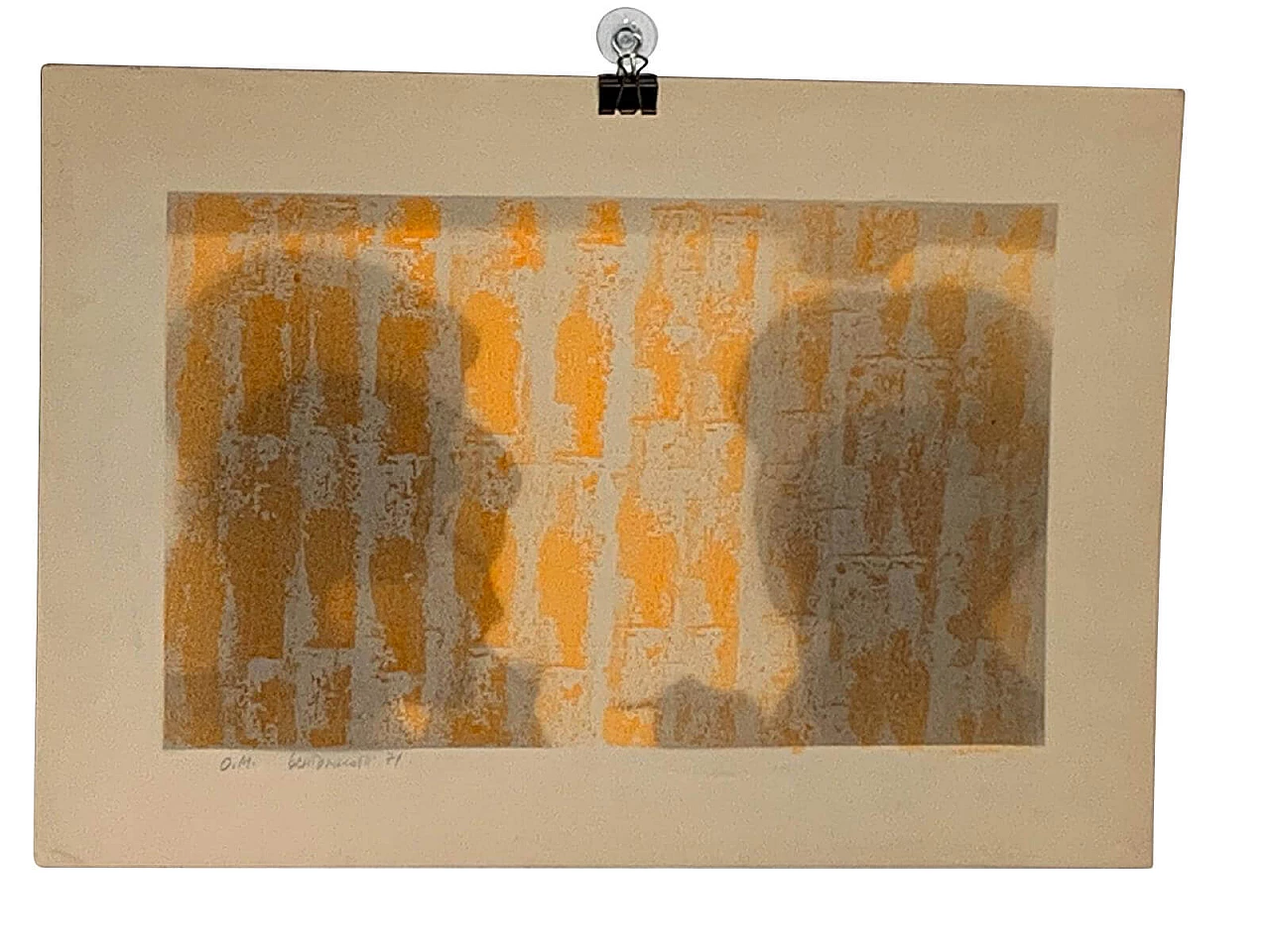 Lithograph by Berto Ravotti "Human Shadows in Conversation", 1971 1095298