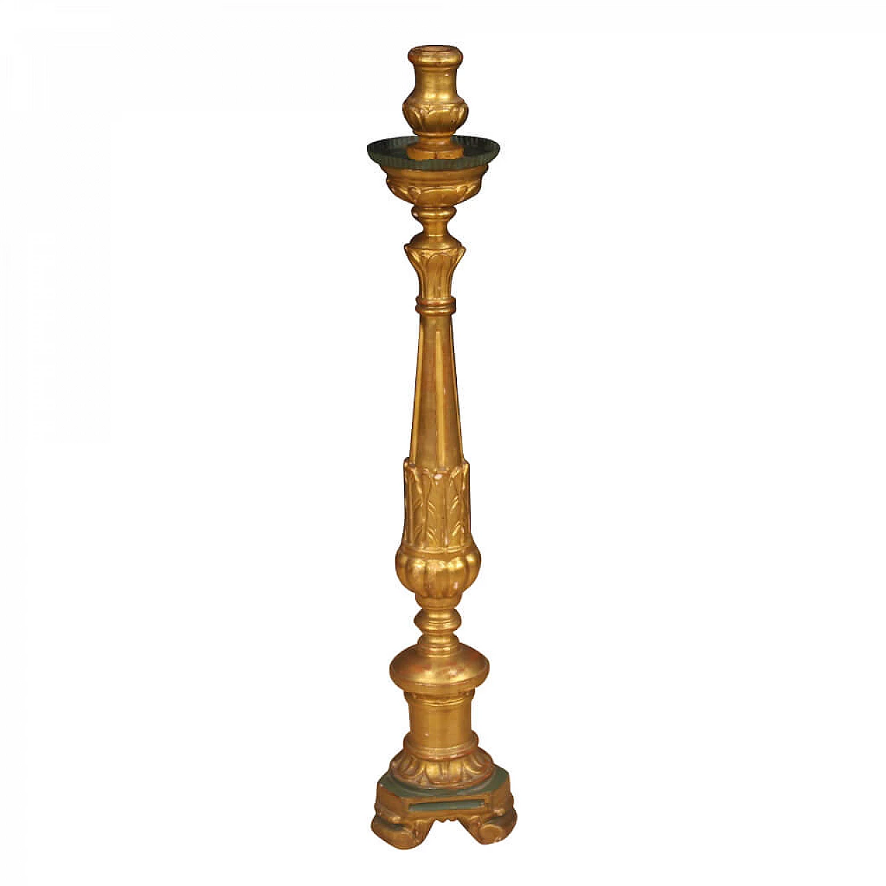 Lacquered and gilded wood and plaster torch holder, 19th century 1095308