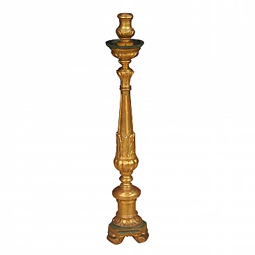 Lacquered and gilded wood and plaster torch holder, 19th century