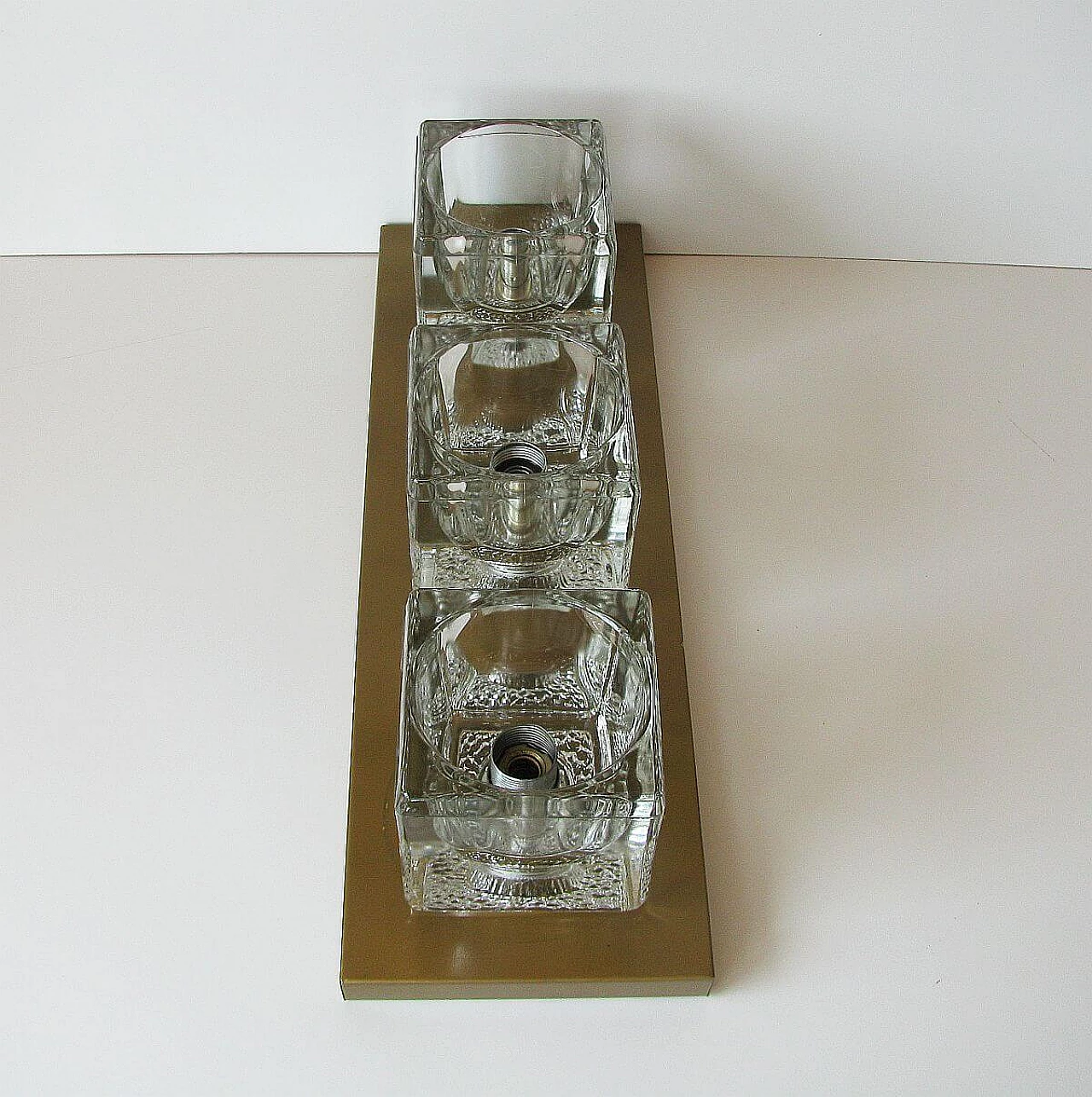 Applique in ottone e vetro di Peill & Putzler, anni '70 1095350