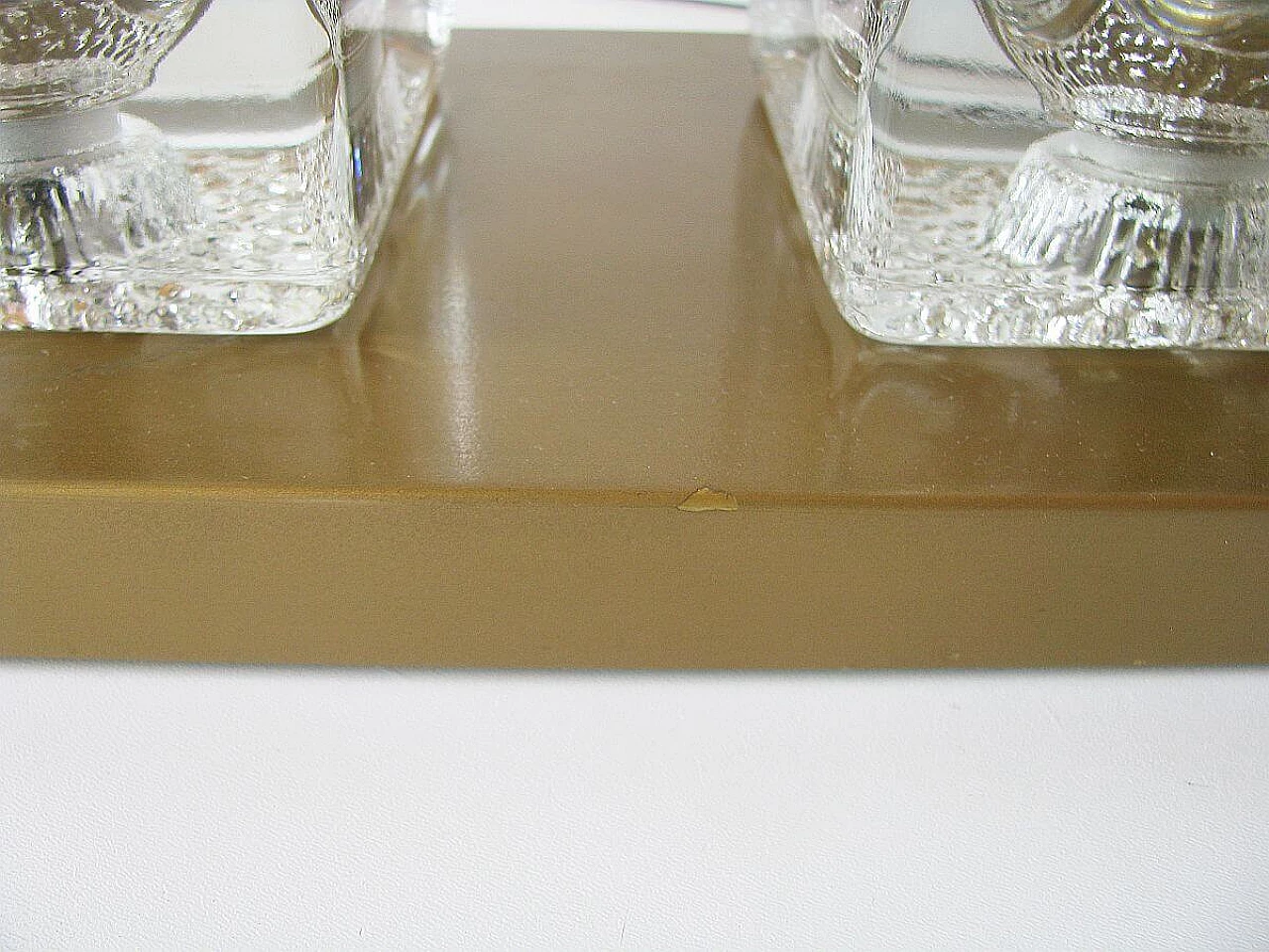 Applique in ottone e vetro di Peill & Putzler, anni '70 1095358