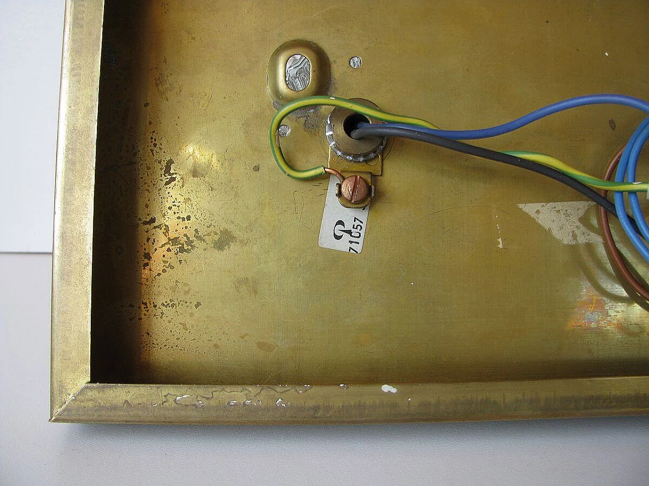 Applique in ottone e vetro di Peill & Putzler, anni '70 1095363