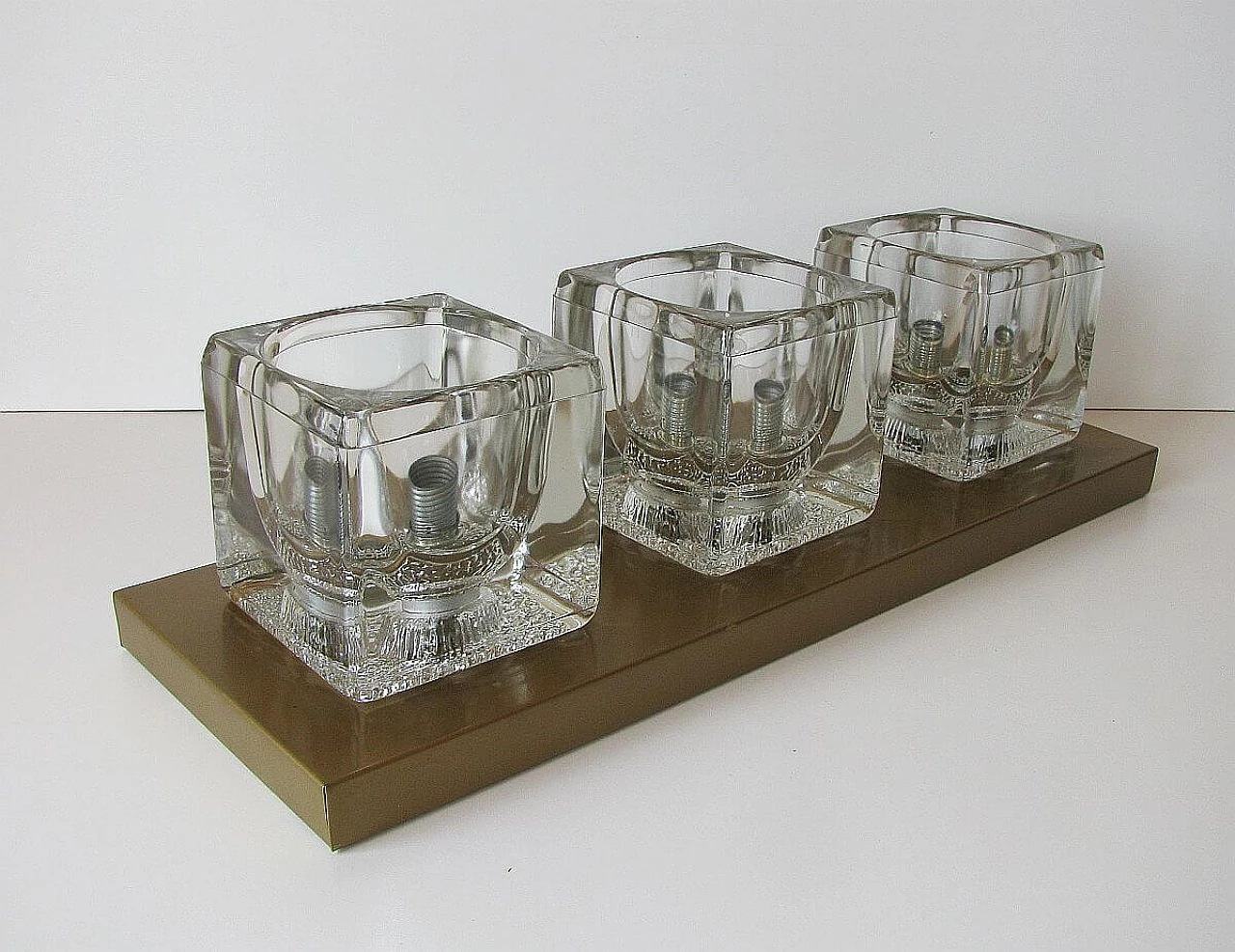 Applique in ottone e vetro di Peill & Putzler, anni '70 1095364