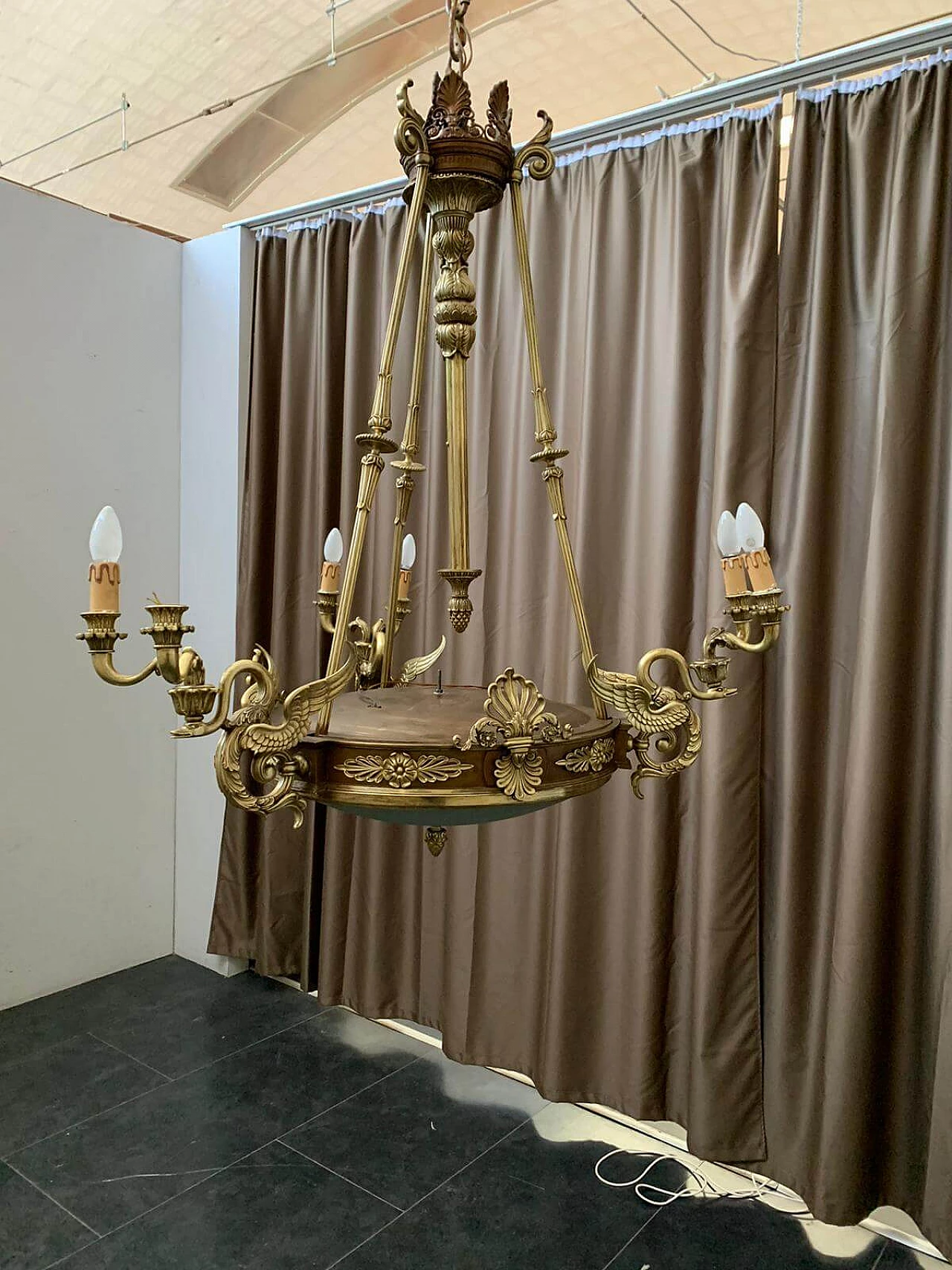 Empire chandelier in gilded bronze, end of the 19th century 1095427