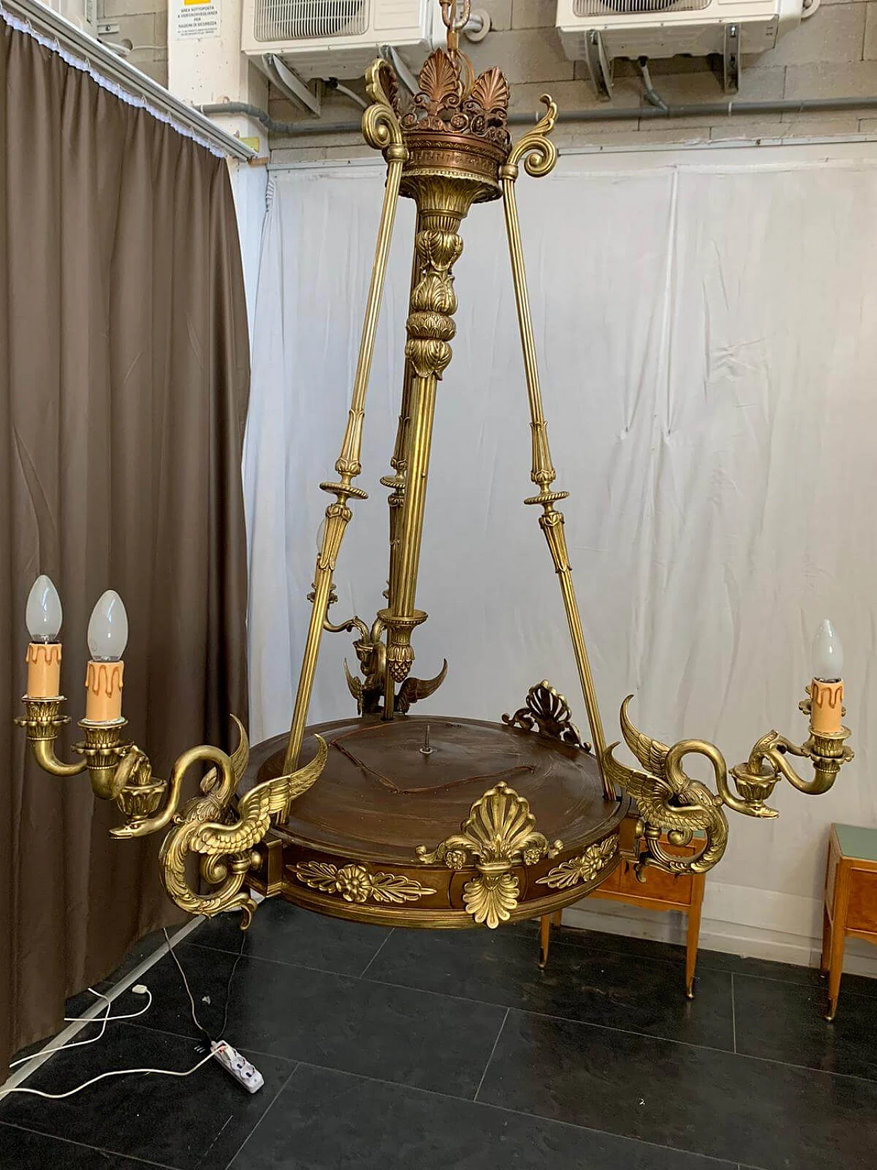 Empire chandelier in gilded bronze, end of the 19th century 1095429