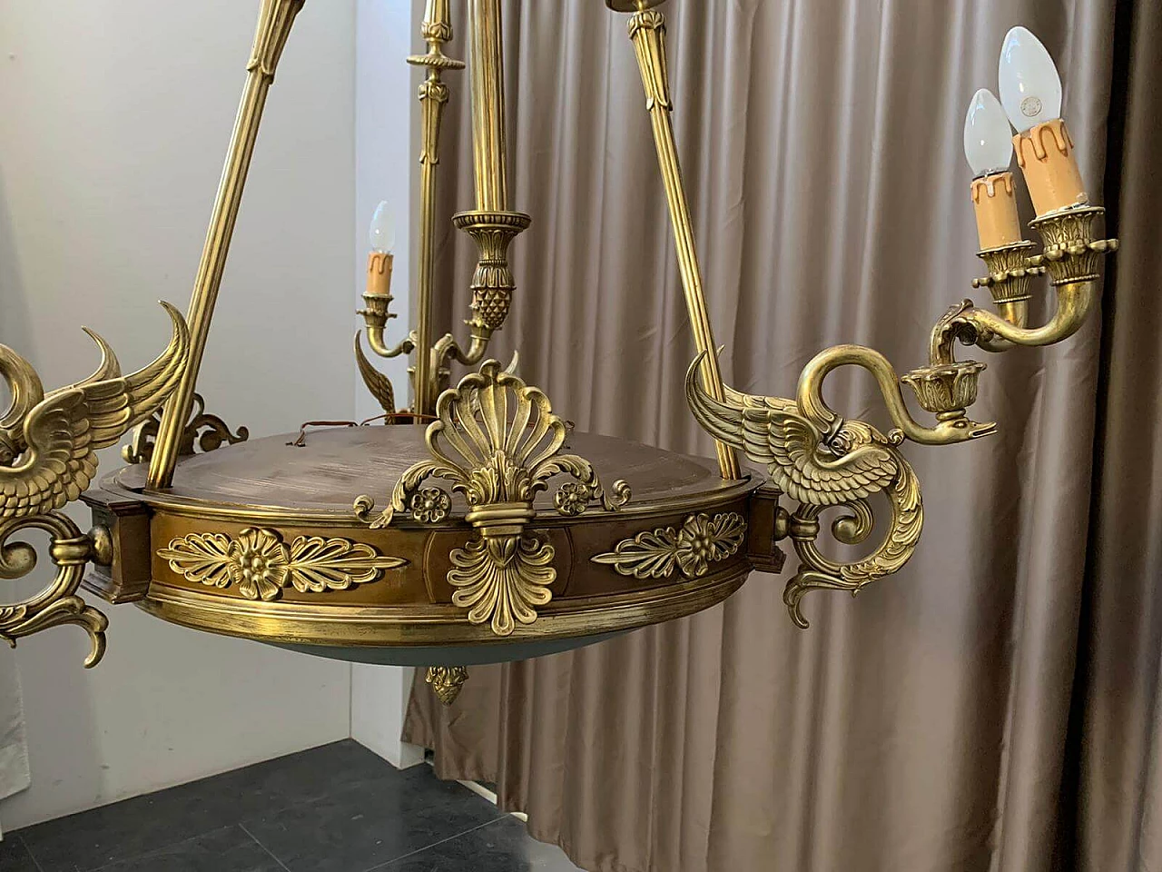 Empire chandelier in gilded bronze, end of the 19th century 1095433