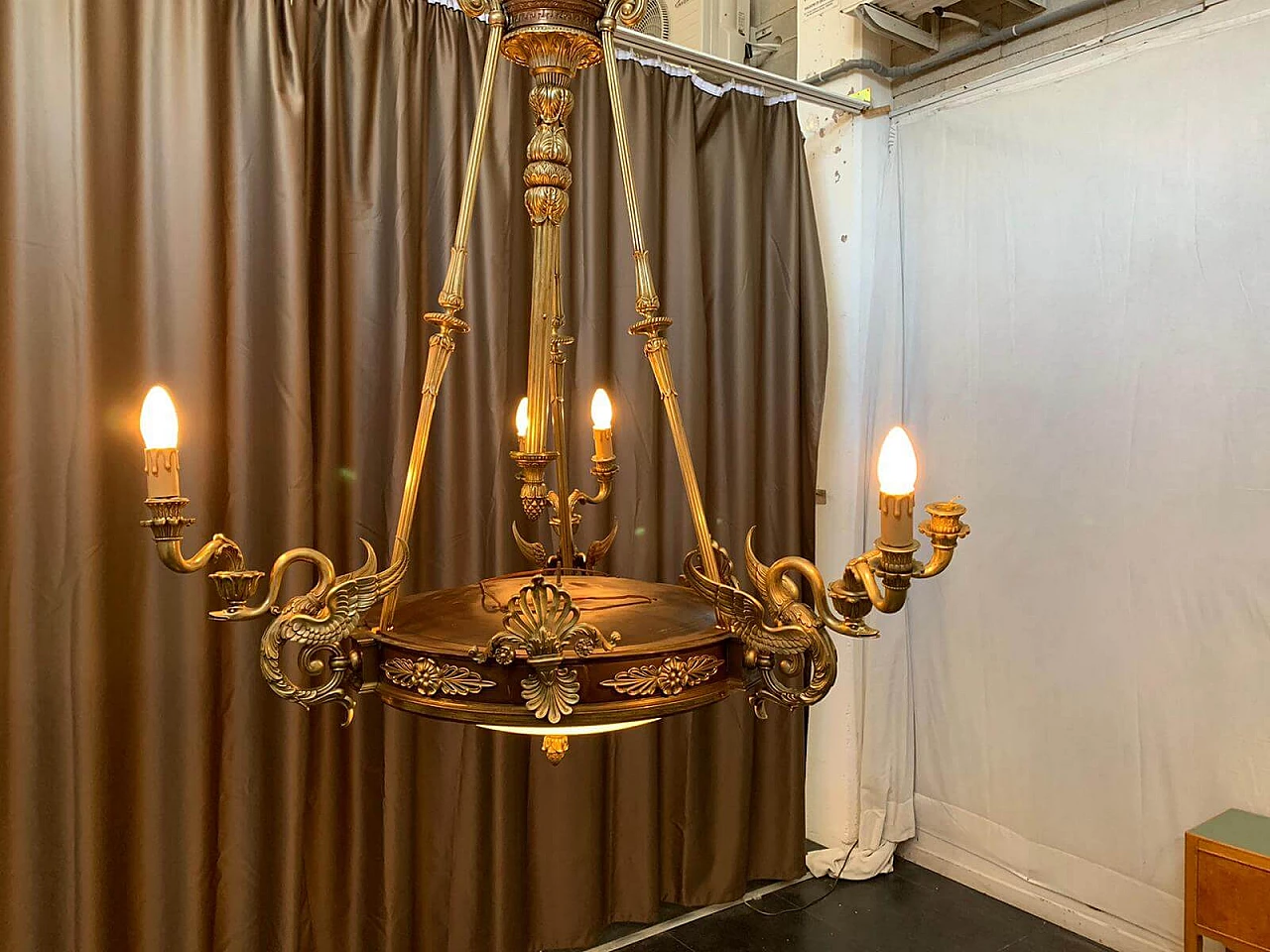 Empire chandelier in gilded bronze, end of the 19th century 1095434