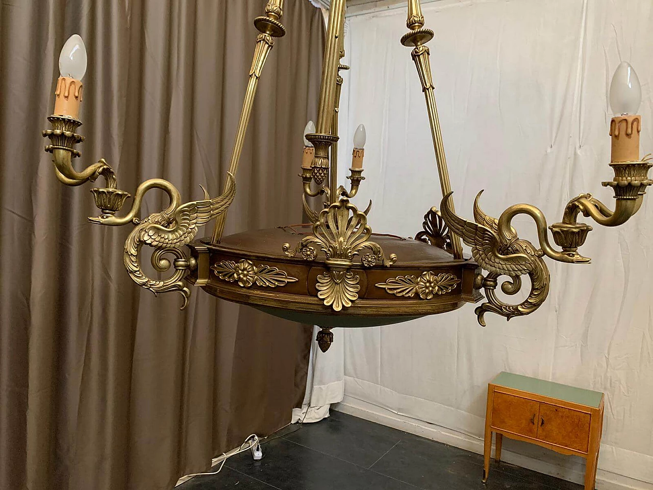 Empire chandelier in gilded bronze, end of the 19th century 1095435