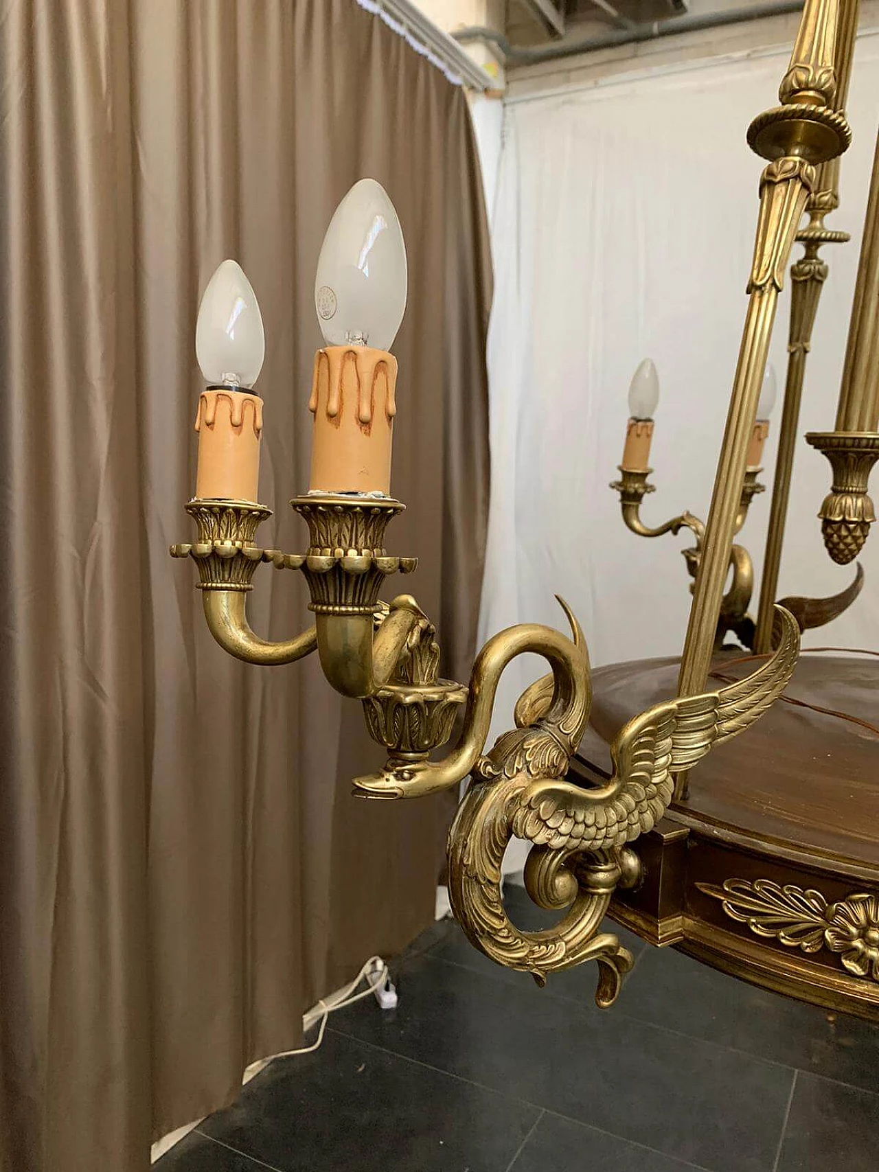 Empire chandelier in gilded bronze, end of the 19th century 1095436