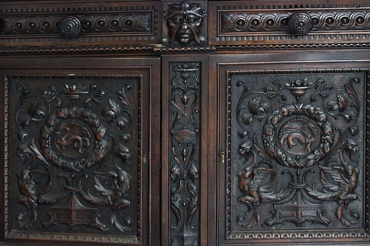 Richly and finely carved neo-renaissance sideboard 1095448