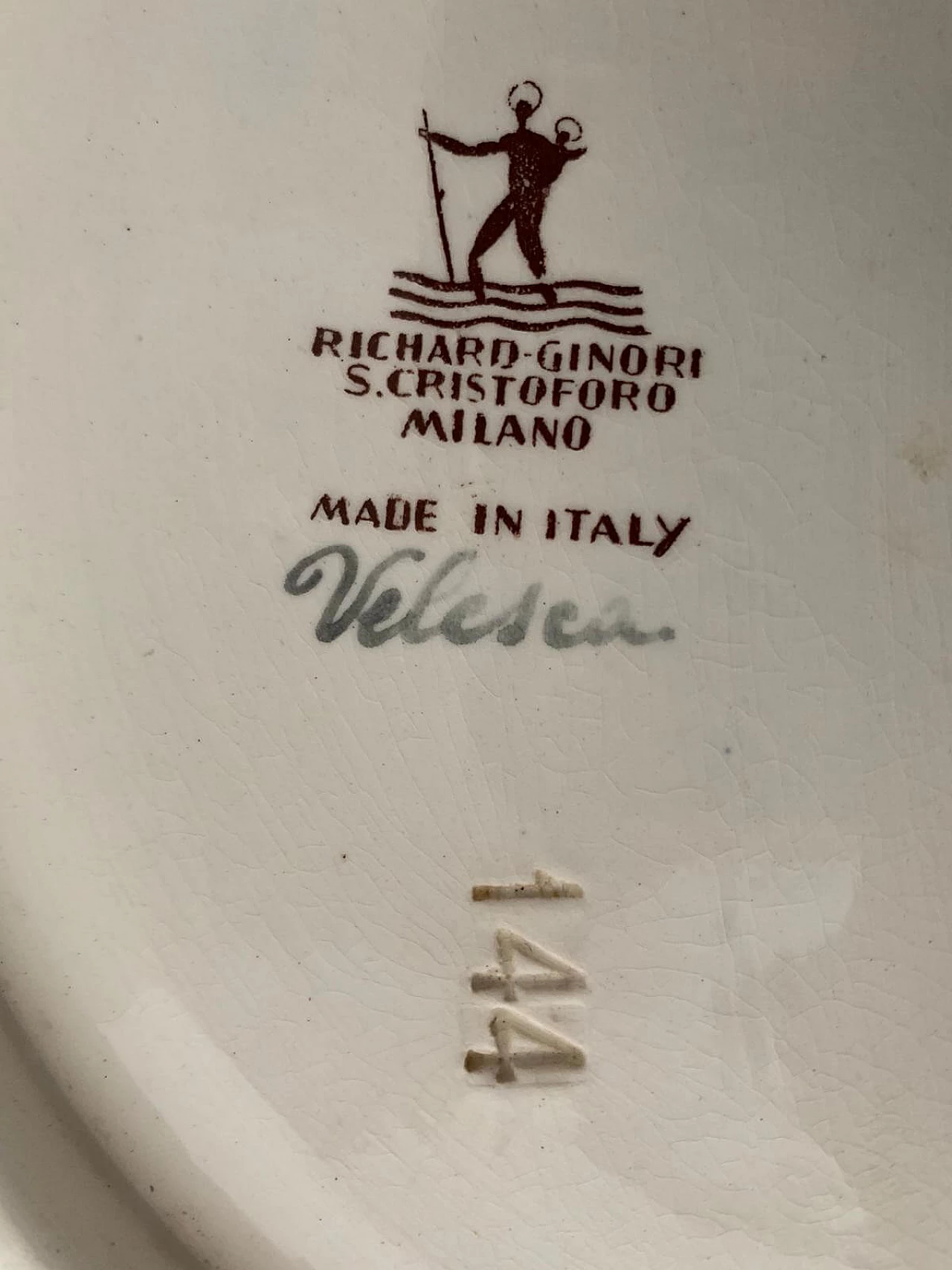 Ceramic bezel Velesca Gio Ponti for San Cristoforo Milano Richard Ginori, 1930s 1095464