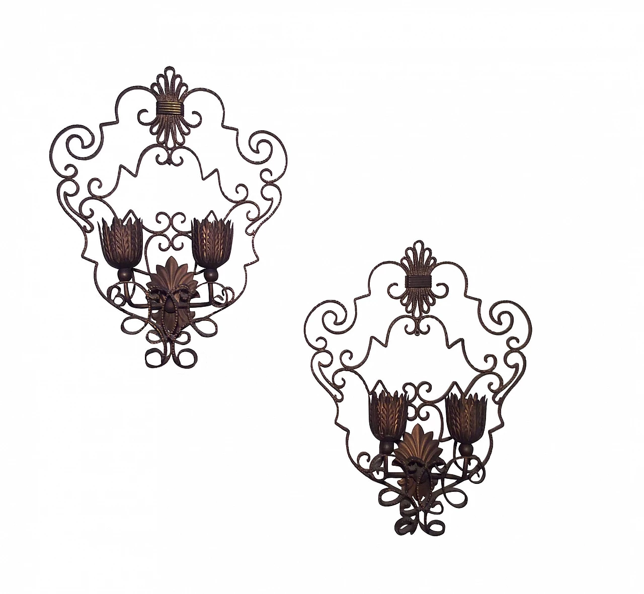 Pair of iron apliques, 1940s 1095714
