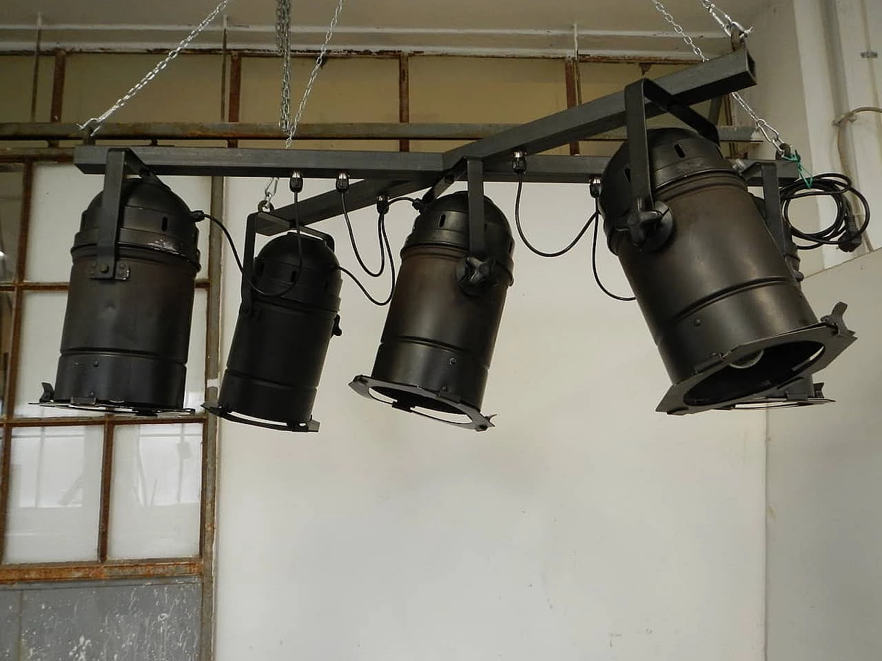 Vintage theatre ceiling lamp with 5 lights, 80s 1095740