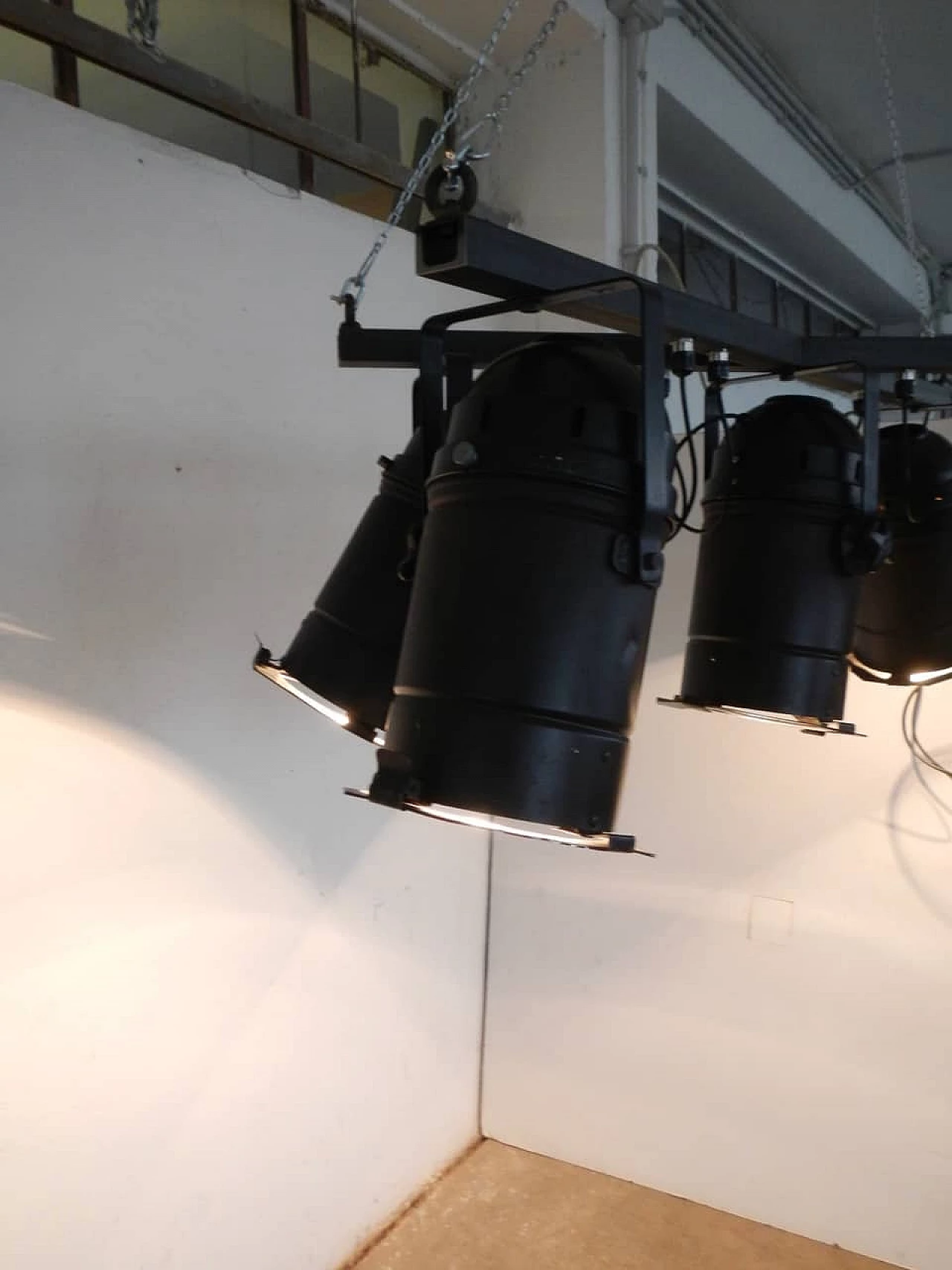 Vintage theatre ceiling lamp with 5 lights, 80s 1095745