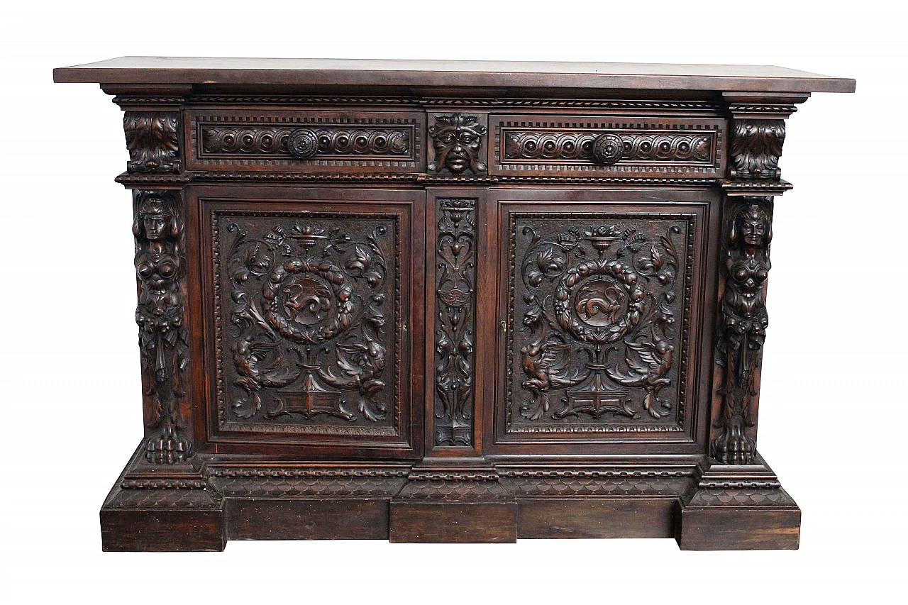 Richly and finely carved neo-renaissance sideboard 1095852