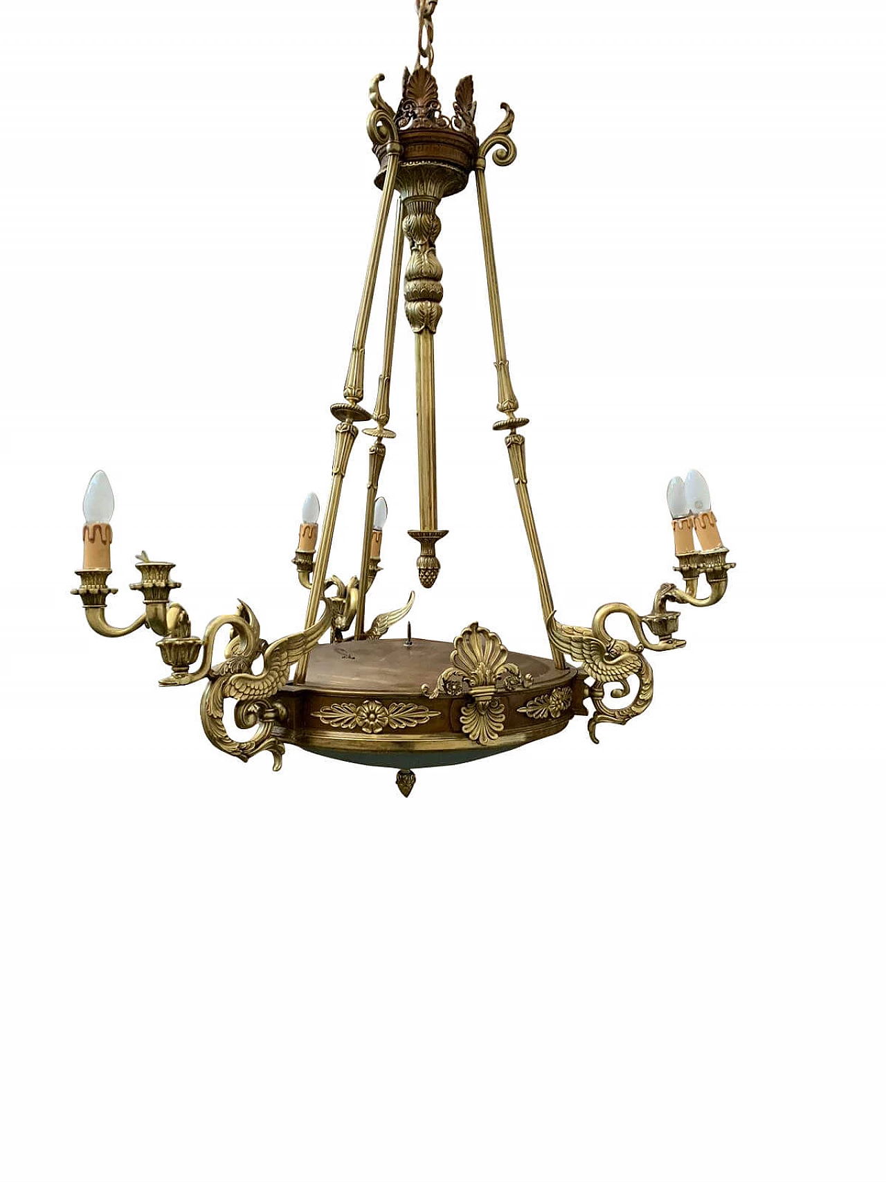 Empire chandelier in gilded bronze, end of the 19th century 1096229