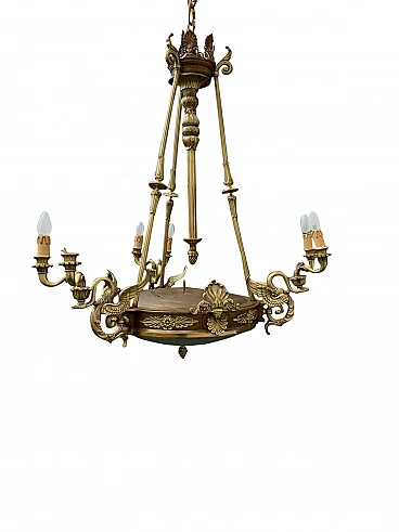 Empire chandelier in gilded bronze, end of the 19th century