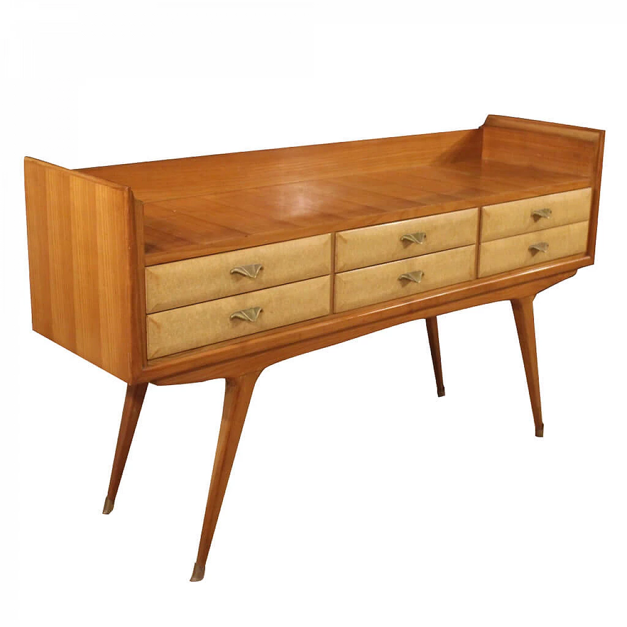 Cassettiera italiana di design in legno di ciliegio, radica e legno da frutto 1096273