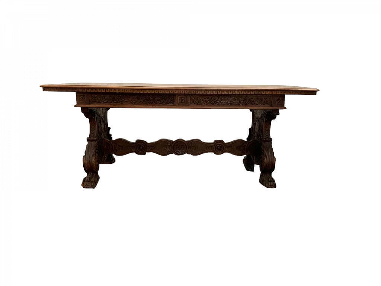Walnut table Neo Renaissance, end of '800 1096314