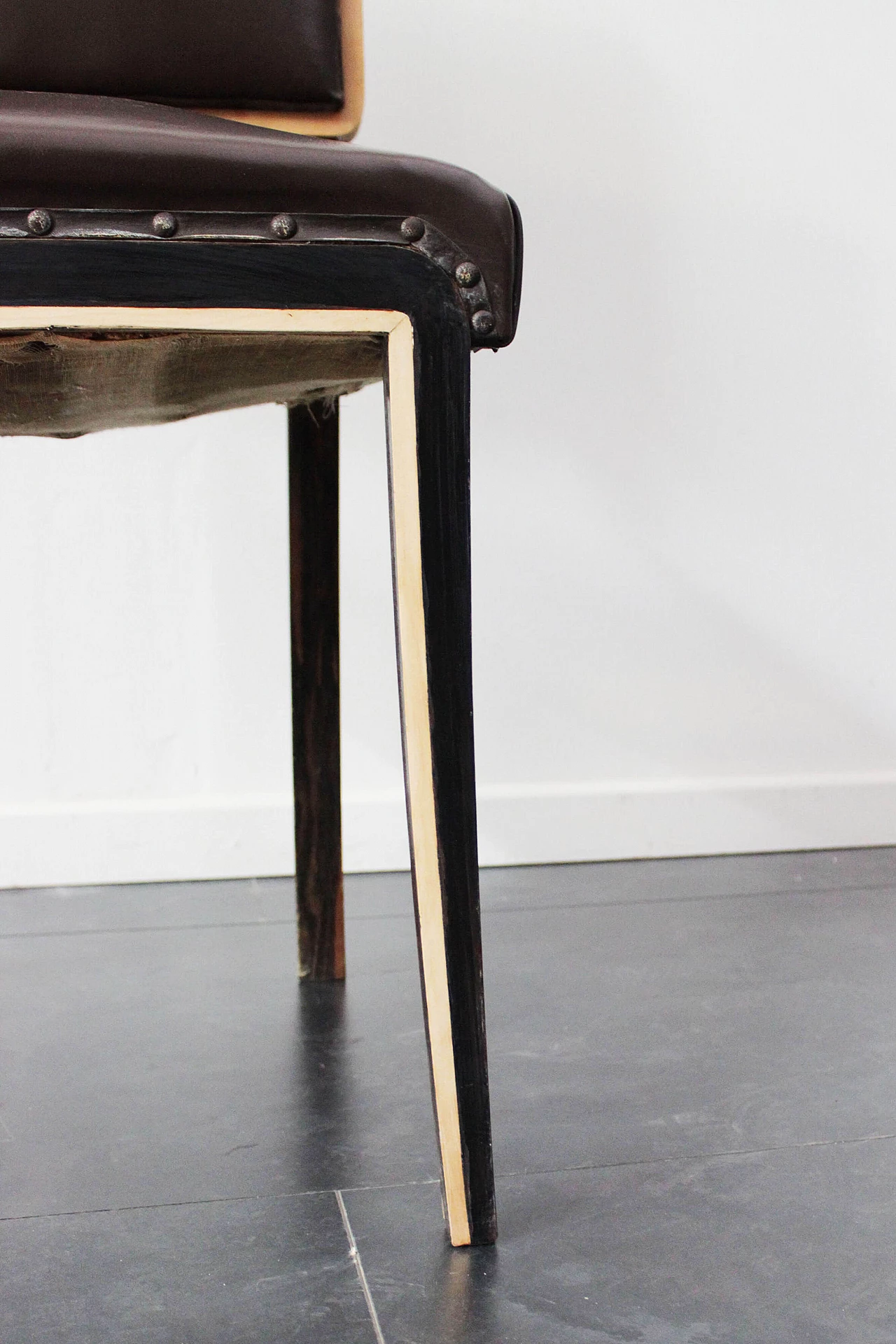 Sedia in ebano macassar e acero, anni '40 1096447