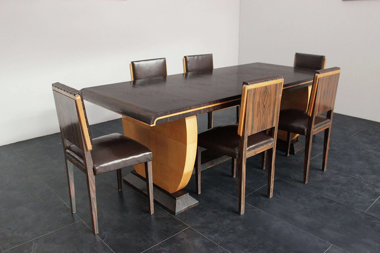 Sedia in ebano macassar e acero, anni '40 1096454