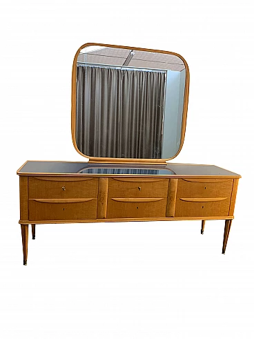 Maple dresser with mirror, 1950s