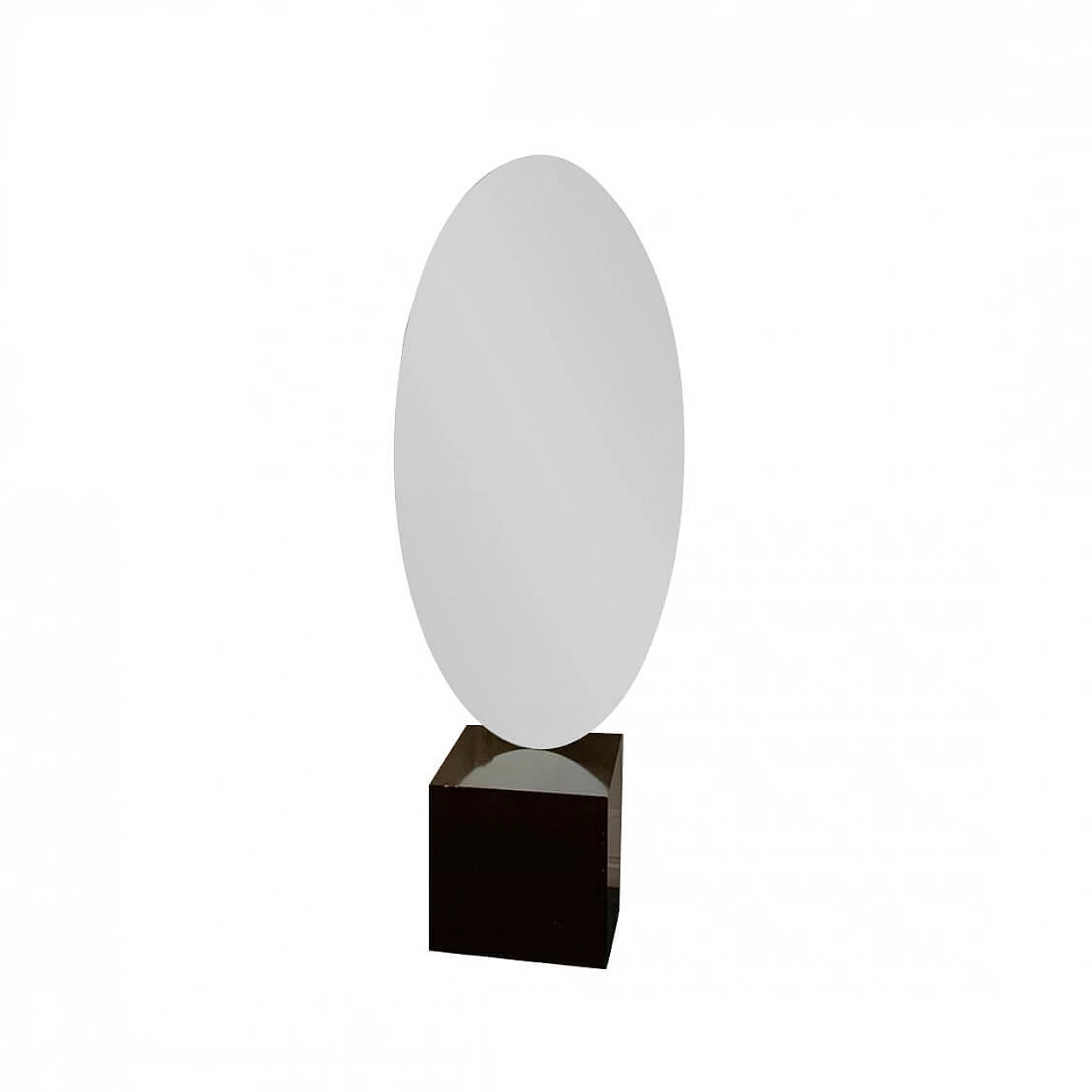 Oval mirror with drawing, 1970s 1096940