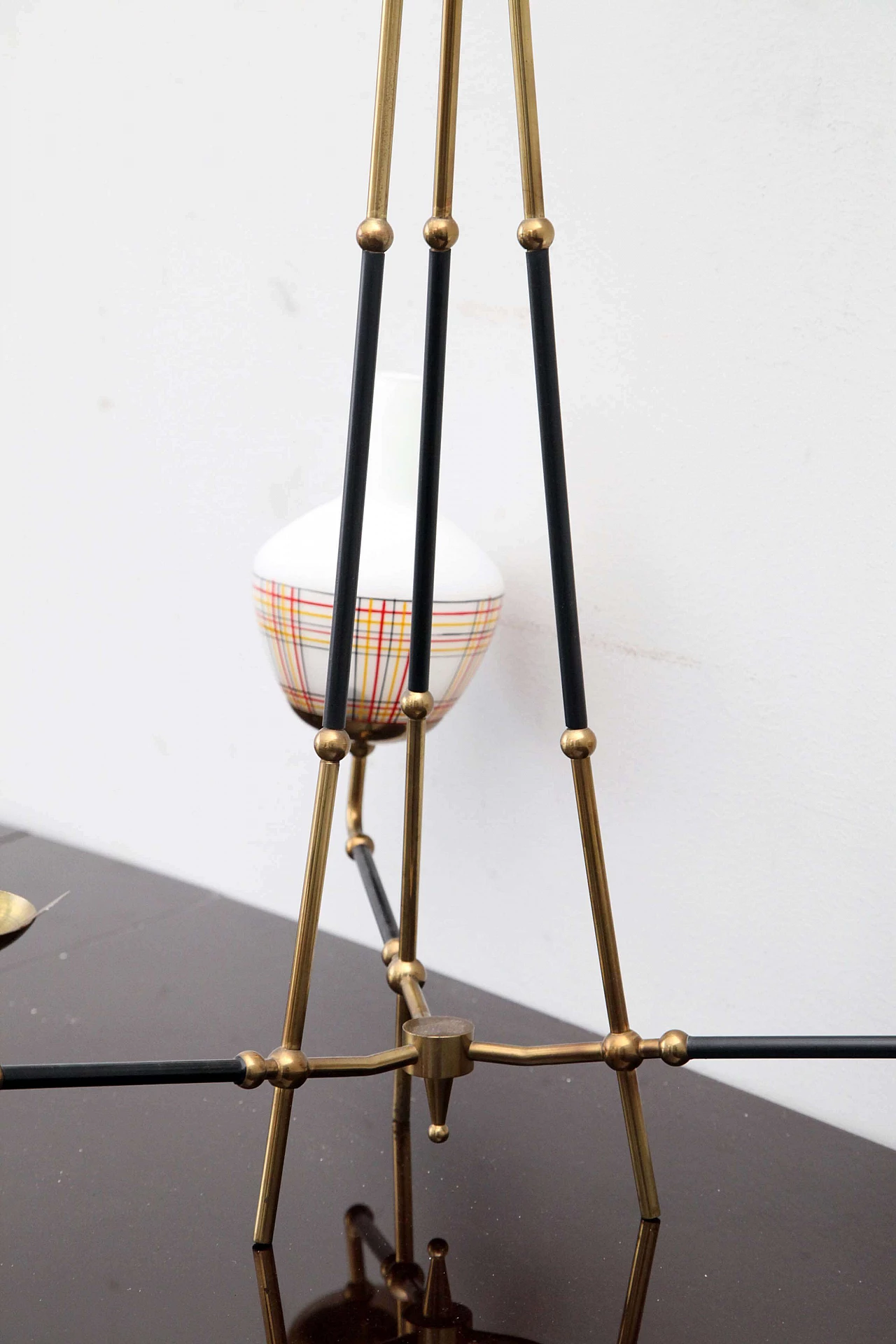 Brass chandelier with 3 lights, 50s 1096965