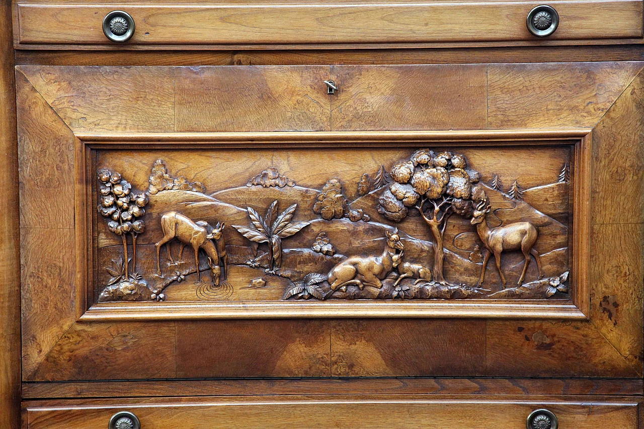 Credenza da sala in radica di olmo, anni '30 1097090