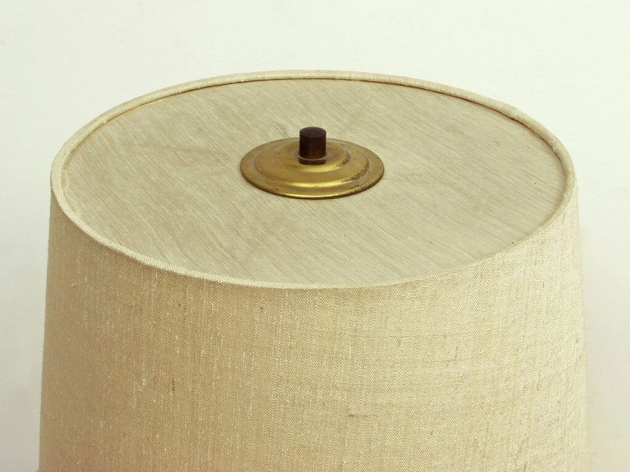 Lampada da tavolo in ceramica e tessuto, anni '70 1097316