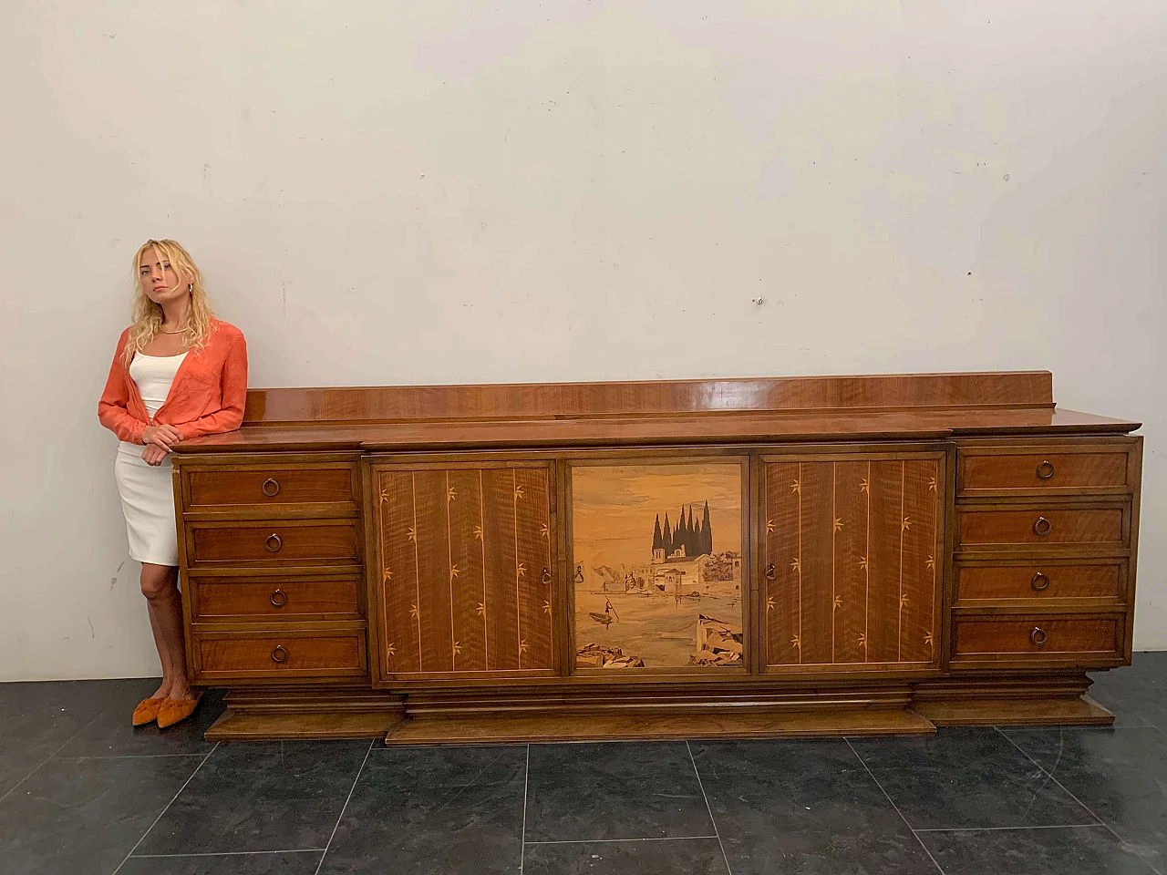 Credenza in stile Art Déco di Giuseppe Anzani, anni '40 1097752