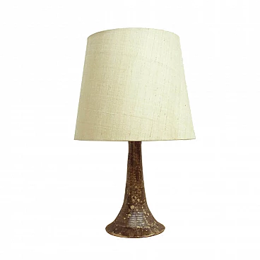 Table lamp in ceramic and fabric, 70s