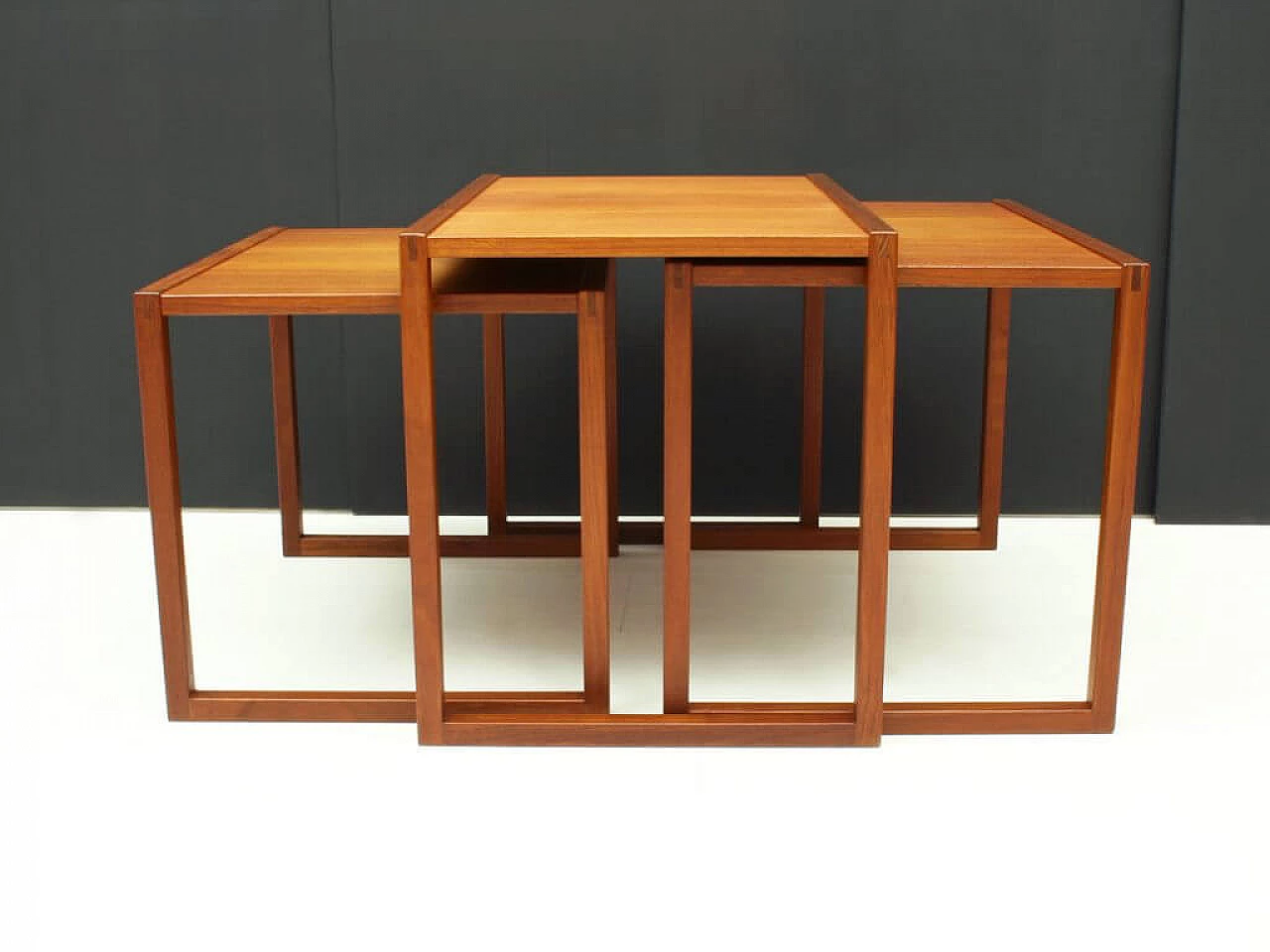 Set Of 3 nesting tables in teak model 133 by Kai Kristiansen 1098273