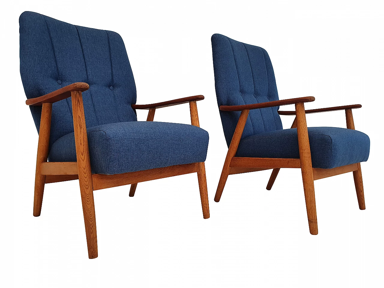 Danish armchair in teak and oak, 70's, two available 1098390