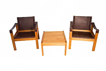 Pair of armchairs and coffee table Safari by Karl Heinz Bergmiller