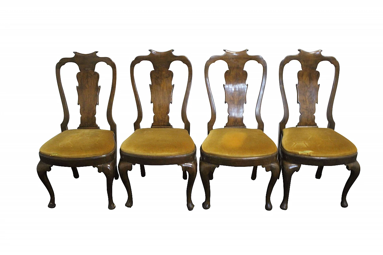 4 Sedie antiche in stile Chippendale, '800 1098485