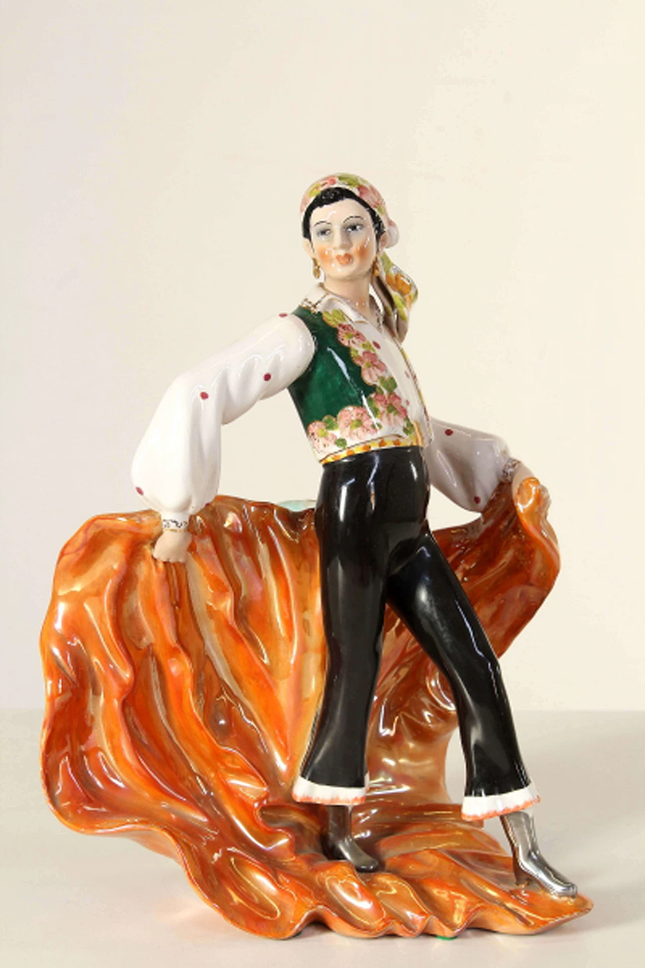 Scultura in ceramica di ballerino di Girardi Giovanni, anni '40 1098621