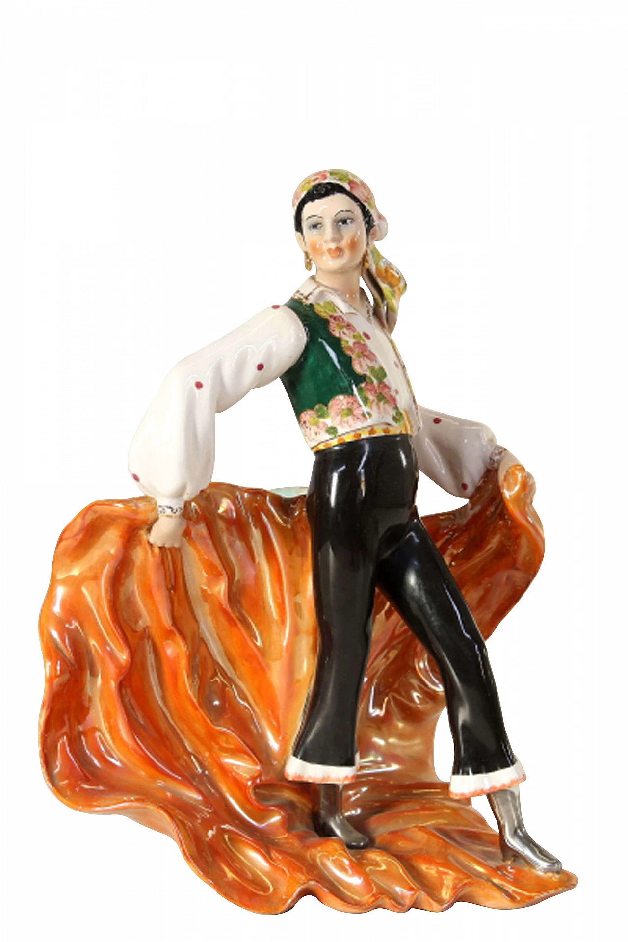 Scultura in ceramica di ballerino di Girardi Giovanni, anni '40 1098715