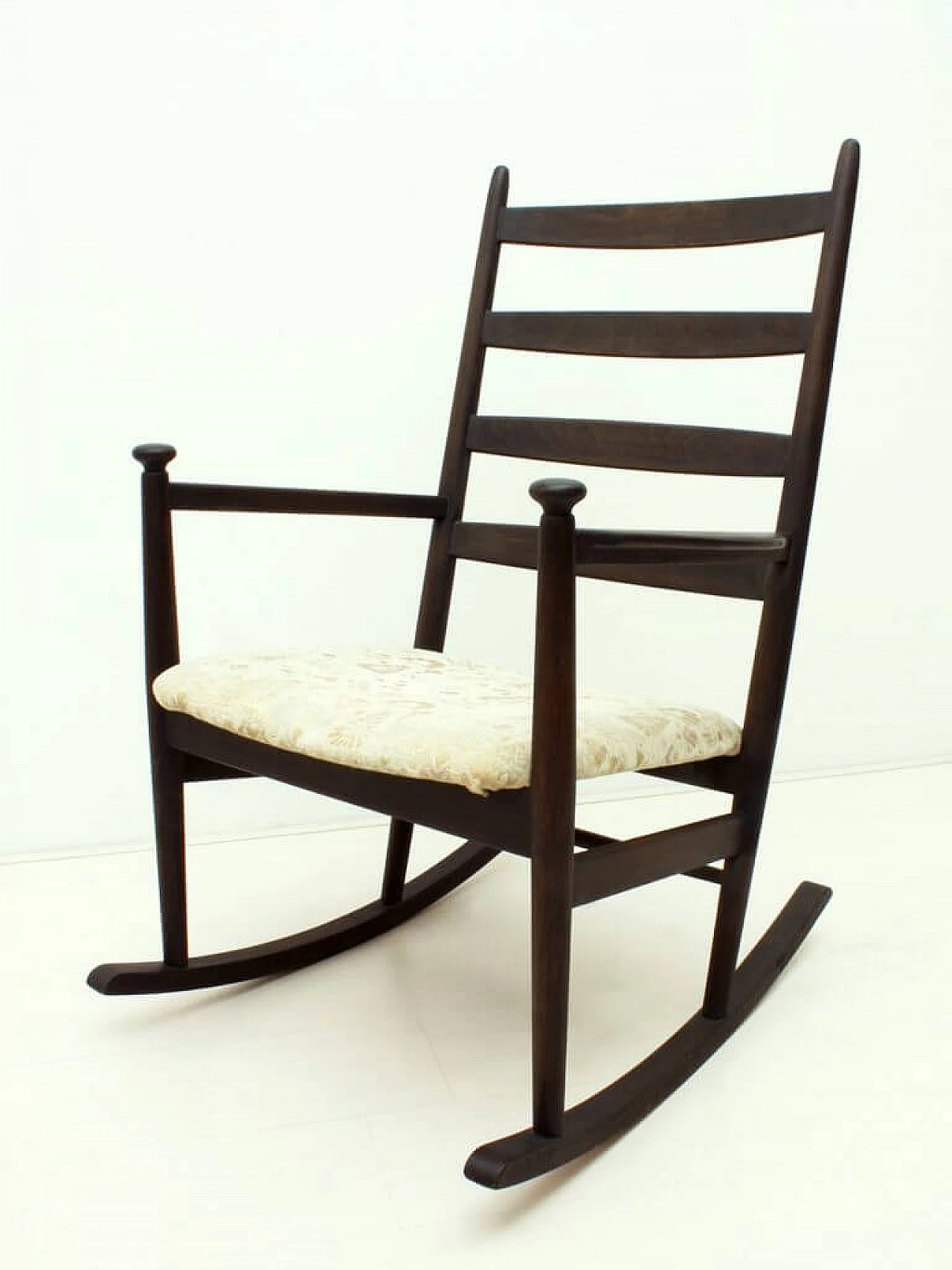 '50s Dark Brown Stained Rocking Chair by Poul M. Volther for Gemla 1098765