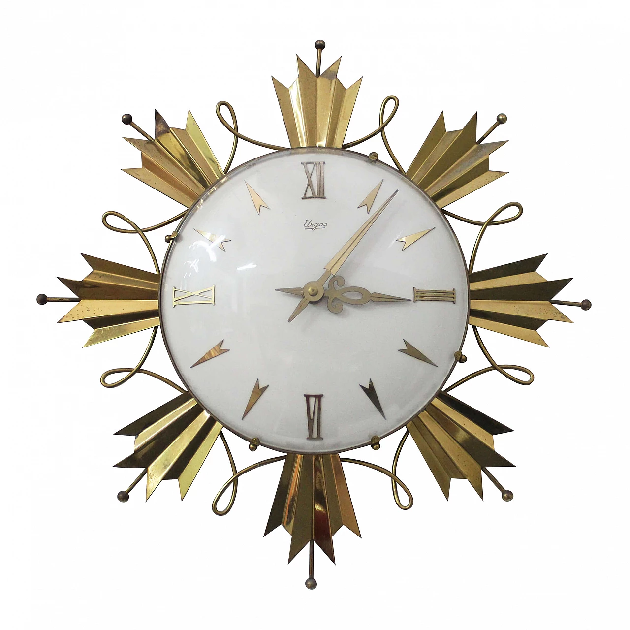 Urgos brass wall clock, 1940s 1098900