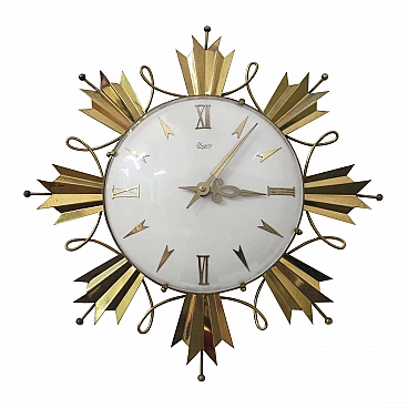 Urgos brass wall clock, 1940s