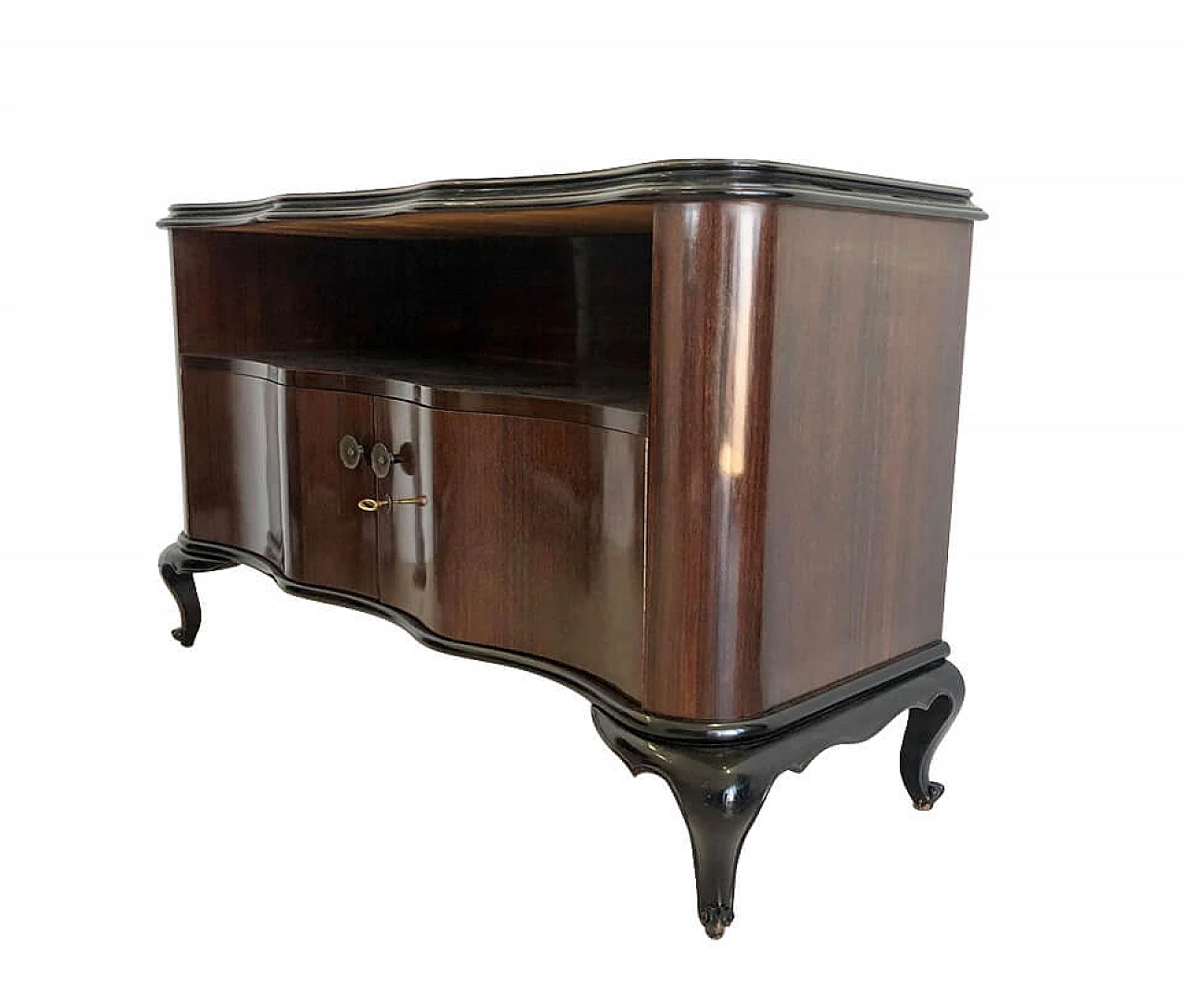 Wooden sideboard with glass top, 1950s 1099409
