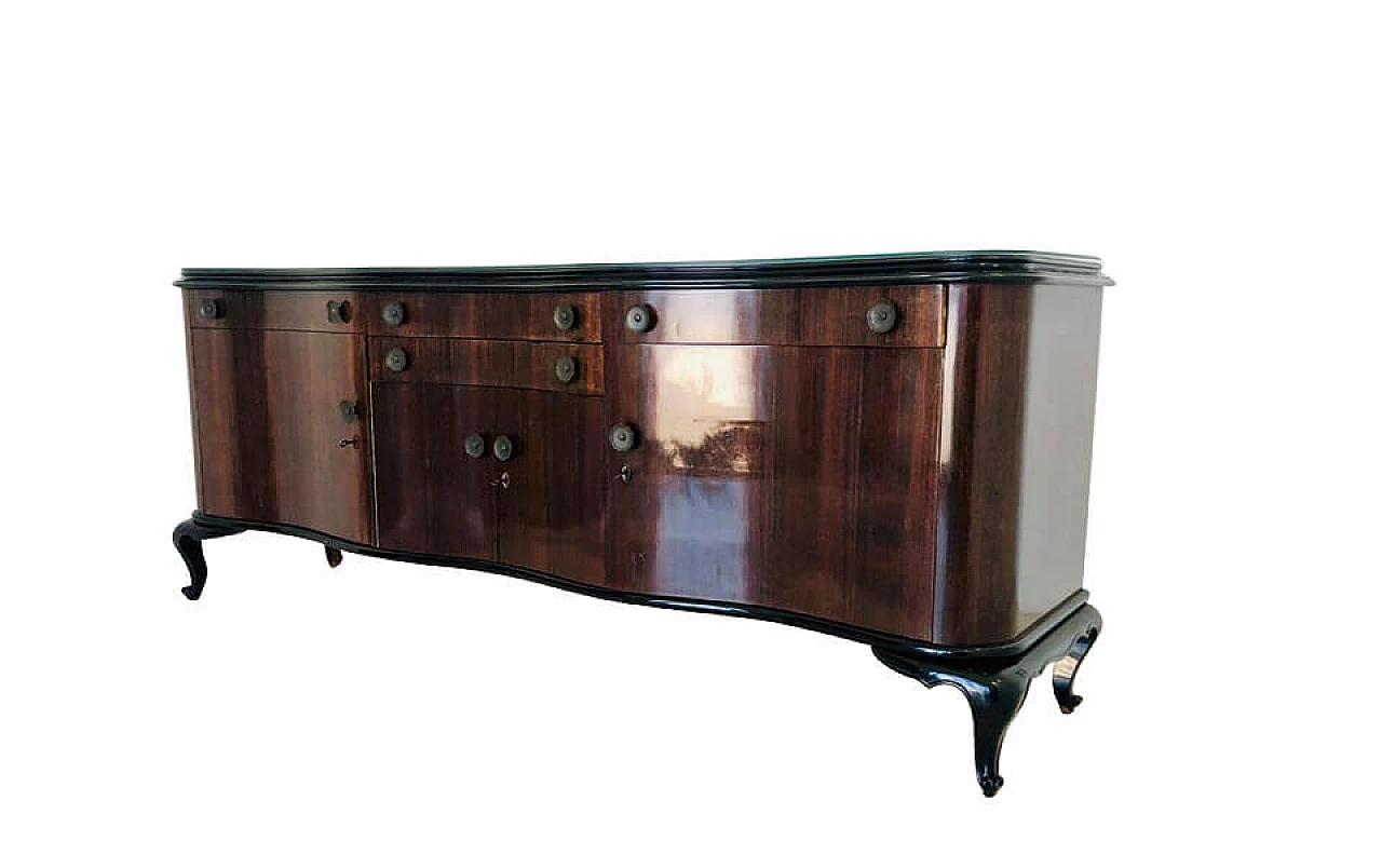 Wooden sideboard with glass top, 1950s 1099416